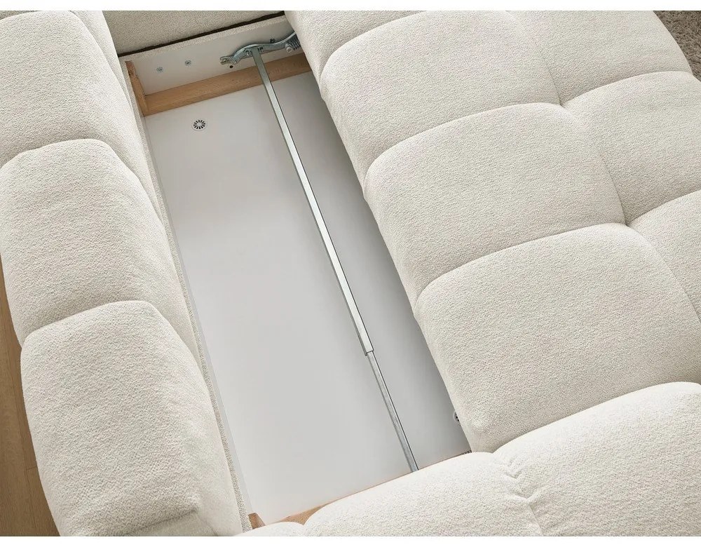 Biela ženilková rozkladacia/s úložným priestorom rohová pohovka (pravý roh/do L) Everest – Bobochic Paris