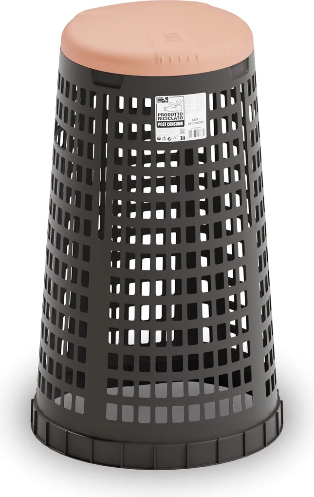 Plastový odpadkový kôš na 120 l vrecia, čierny, červené veko
