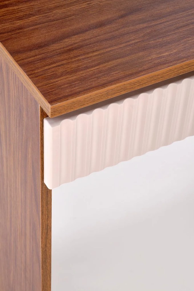 Toaletní stolek HOLLYWOOD s LED osvětlením 94 cm kašmírový/ořech