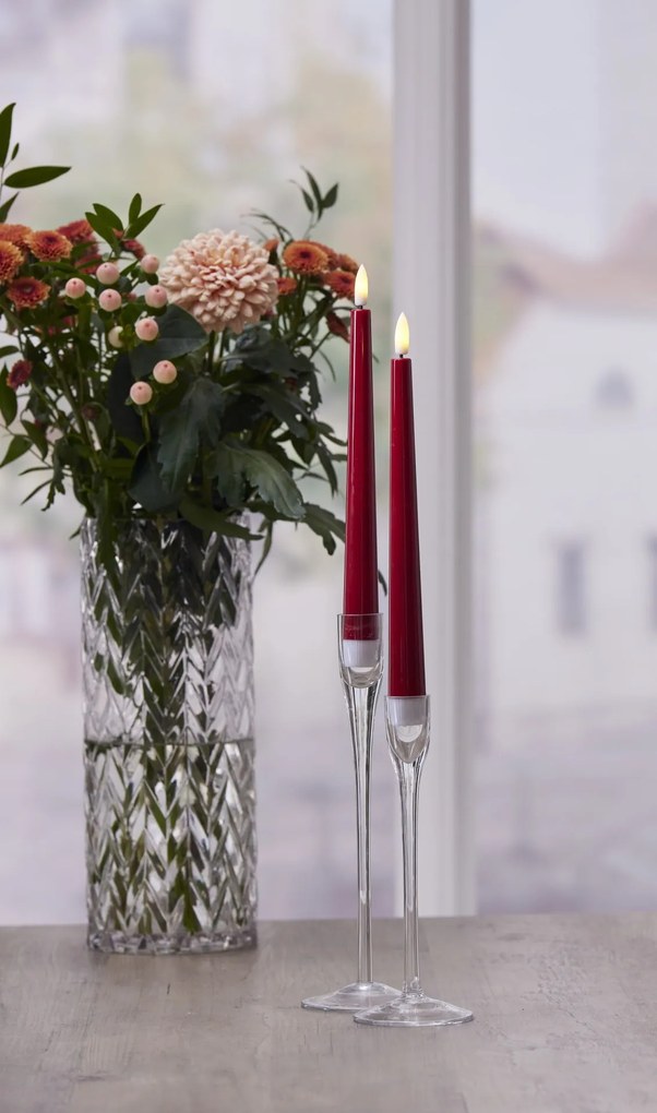 STAR TRADING LED svíčka Flamme Candy Red 26 cm – set 2 ks