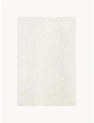 Ručne tkaný bavlnený koberec's reliéfnou štruktúrou Ziggy