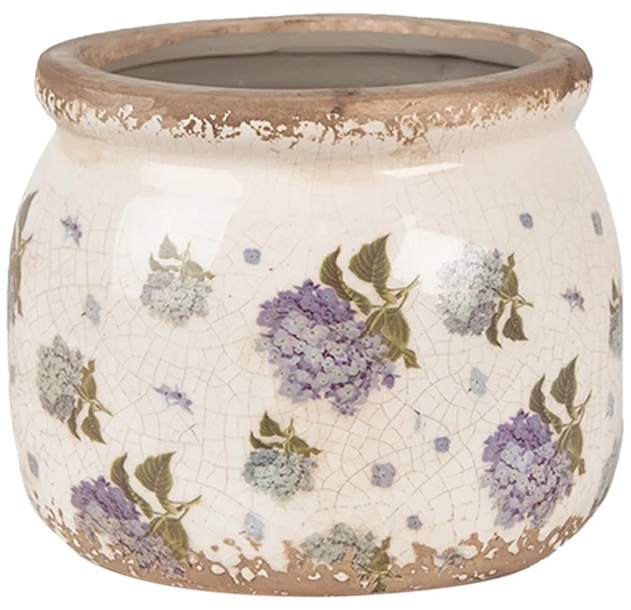 Béžový keramický obal na kvetináč s kvetmi orgovánu Lilla S - Ø 12*10 cm