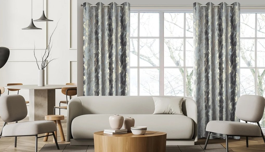 ZATEMŇOVACÍ ZÁVES NA KRÚŽKOCH MELODY 140X250 CM SIVÁ