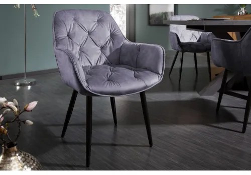 Stolička 41177 Milano Zamat Šedá  - Komfort-nábytok