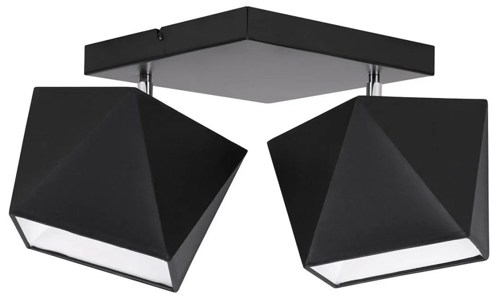 Stropné svietidlo Diamond, 2x textilné tienidlo (mix 6 farieb), (výber z 3 farieb konštrukcie - možnosť polohovania)