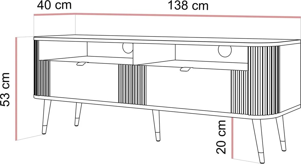 TV stolík KEMAL kašmír 138 cm
