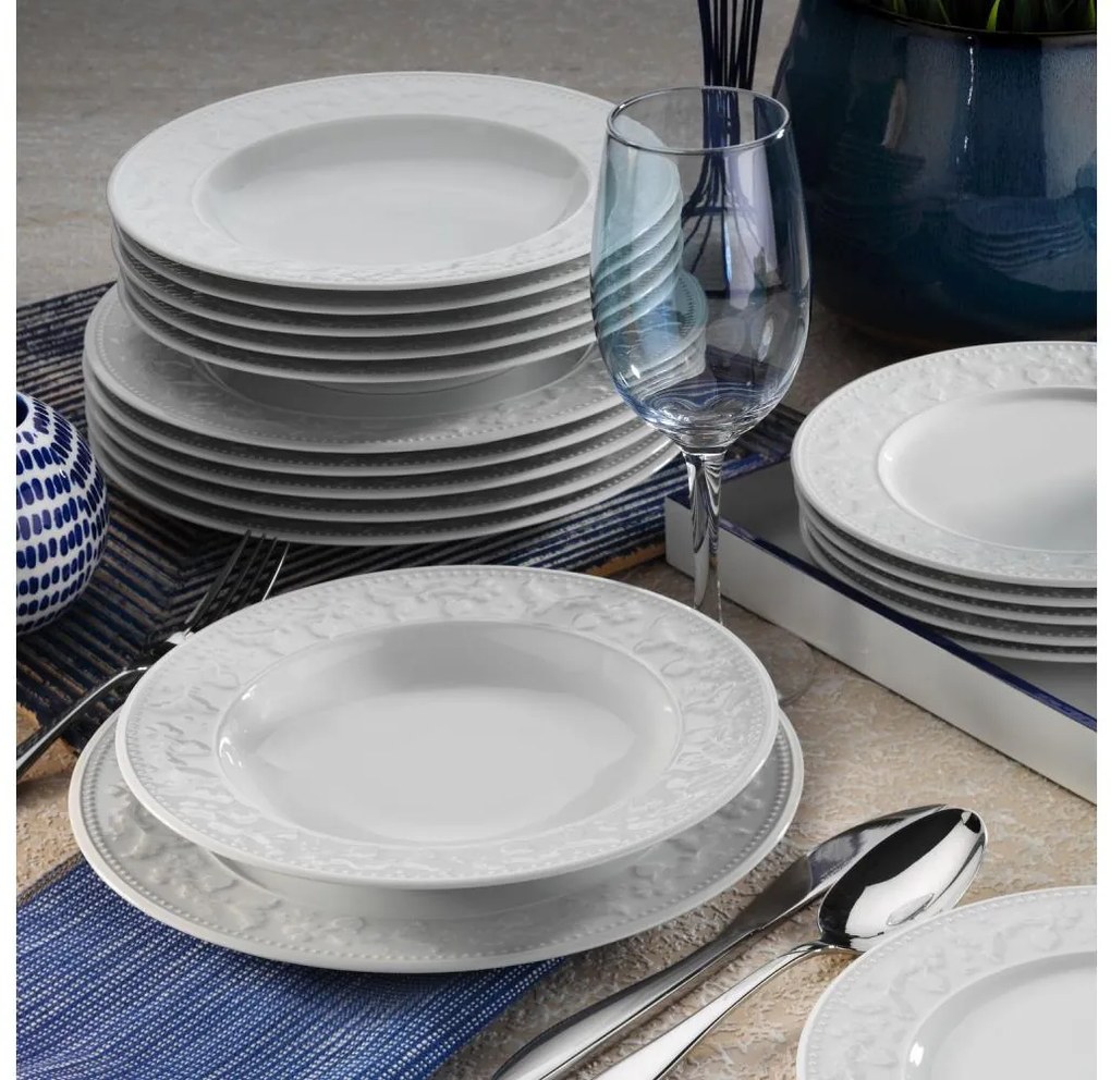 Jedálenská súprava 24 ks biela/porcelán
