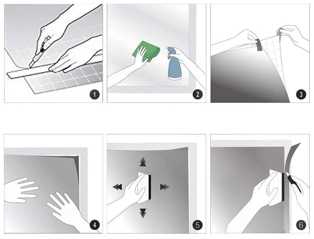 Matná nálepka na sklo s ochranným filmom Ambiance, výška 2 m