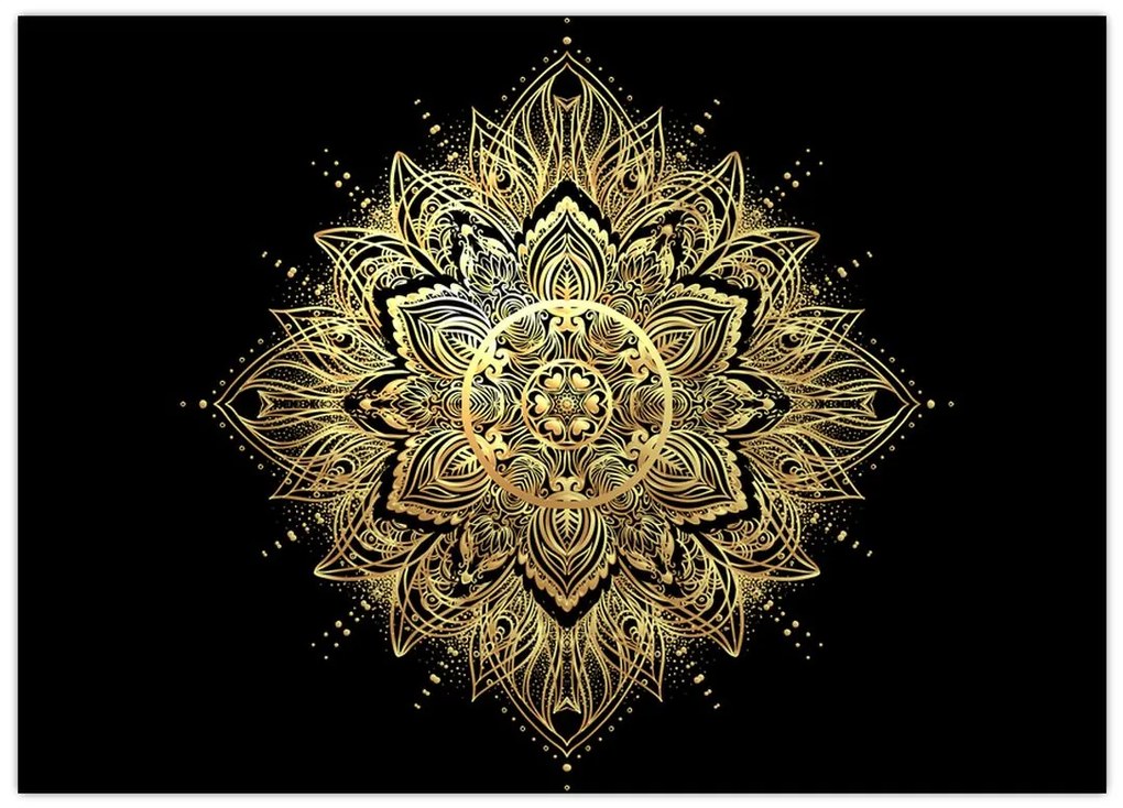 Sklenený obraz - Mandala bohatstvo (70x50 cm)