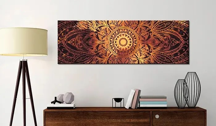 Obraz - Amber Mandala Veľkosť: 120x40, Verzia: Standard