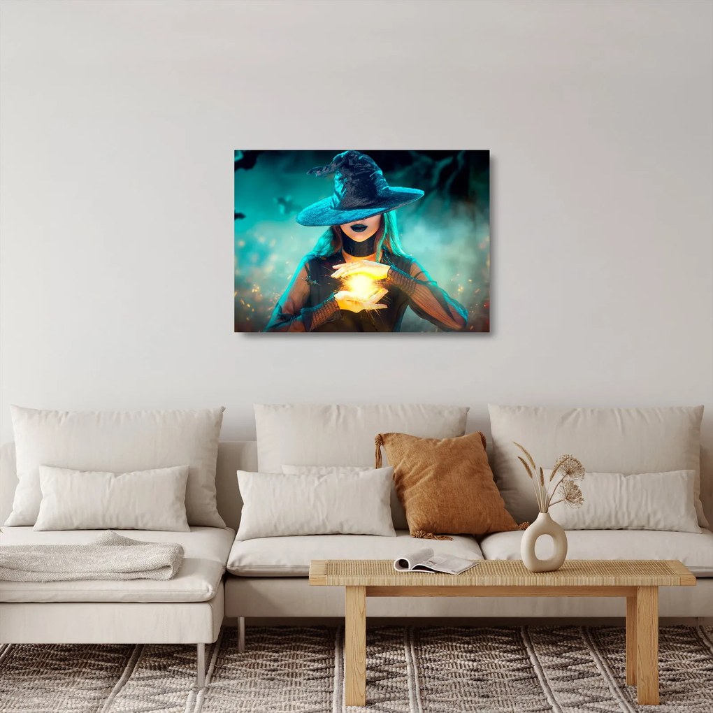 Sklenený obraz čarodejnice (70x50 cm)