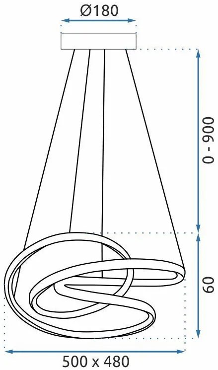 Toolight Toolight, LED stropné svietidlo 50cm, 32W + diaľkové ovládanie, G006-CP, čierna, OSW-09747