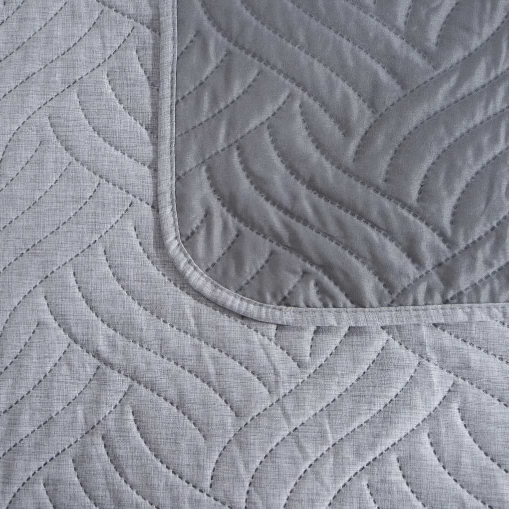 PREHOZ NA POSTEĽ LEN 170X210 CM STRIEBORNÝ