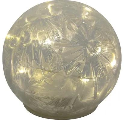 Dekorácia Lafiora sklenená guľa 10 LED Ø12 cm teplé biele svetlo
