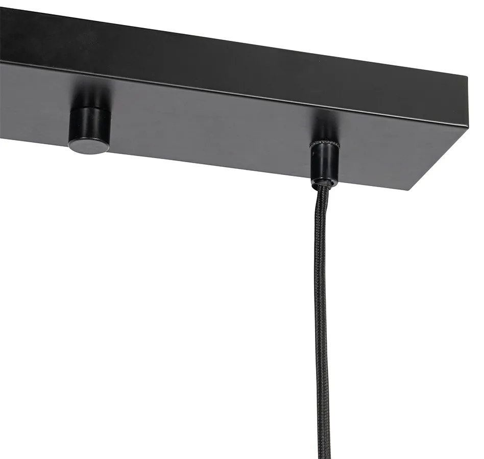 Orientálne závesné svietidlo bambusové 3-svetlo obdĺžnikové - Amira