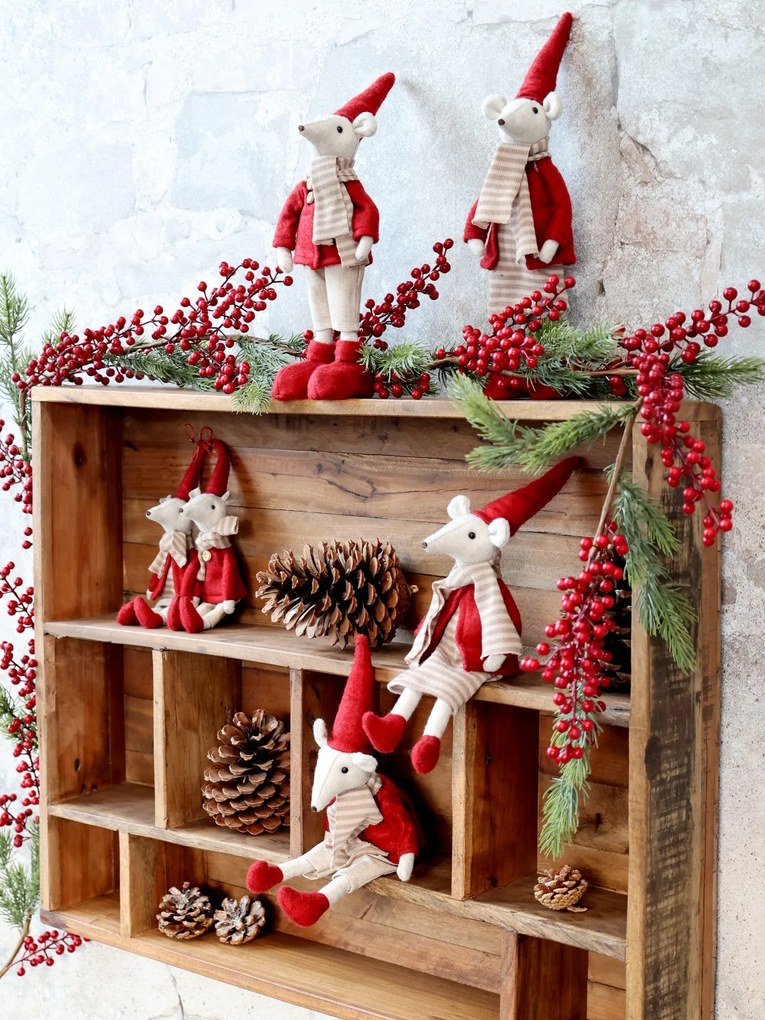 2ks závesná vianočná ozdoba myška Julius & Juliane - 23 cm