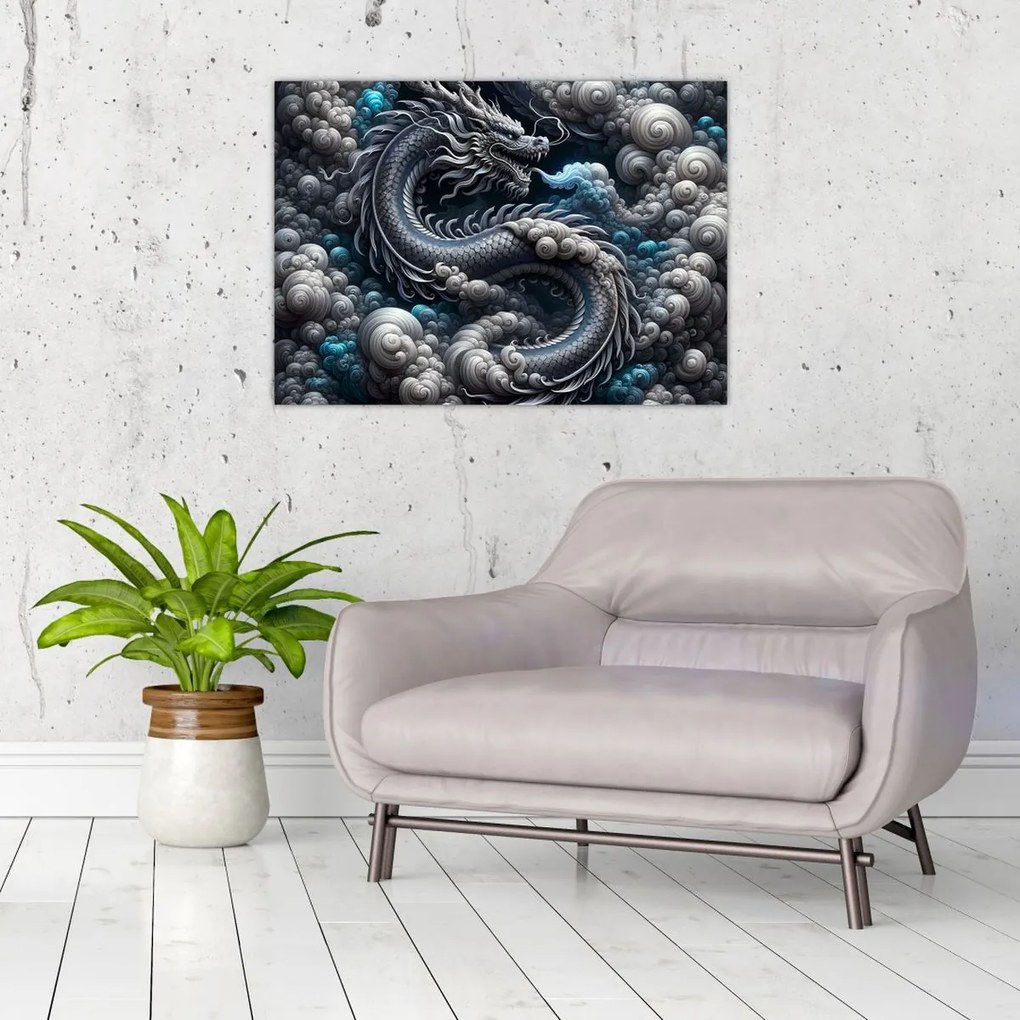 Obraz – Drak v dyme (70x50 cm)