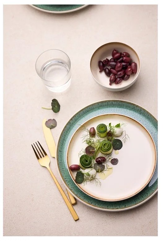 Biely/zelený dezertný tanier z kameniny ø 21 cm Gastro White/Green – Bitz