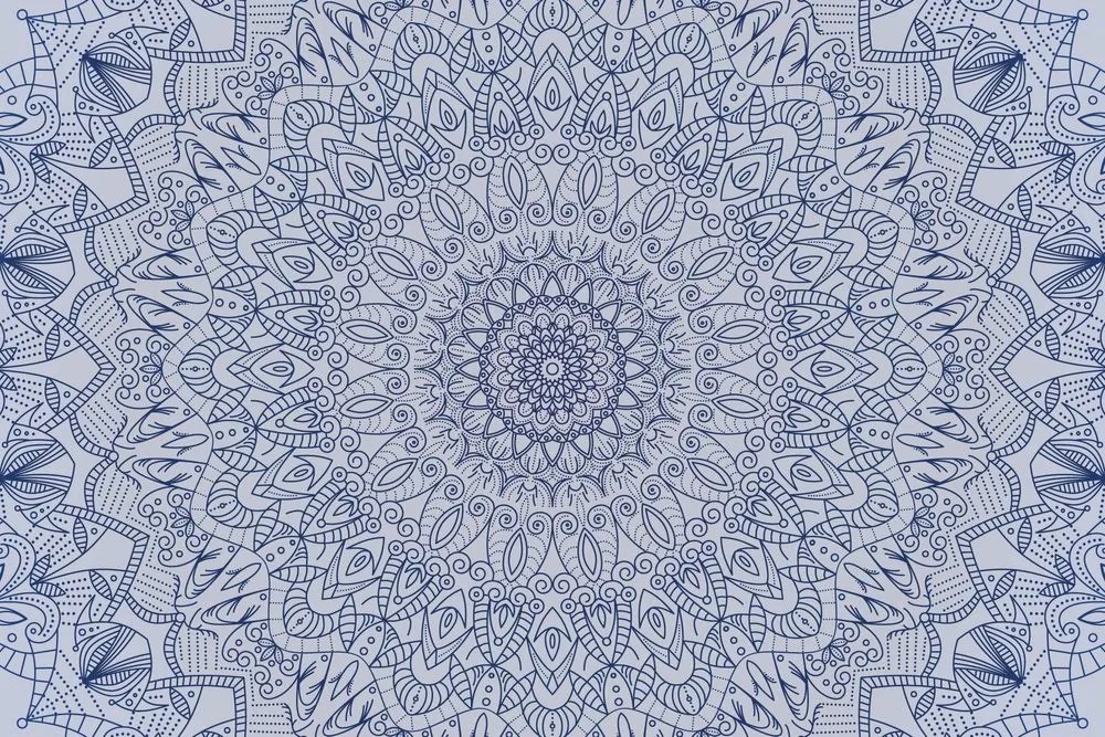 Tapeta detailná ozdobná Mandala v modrej farbe - 450x300