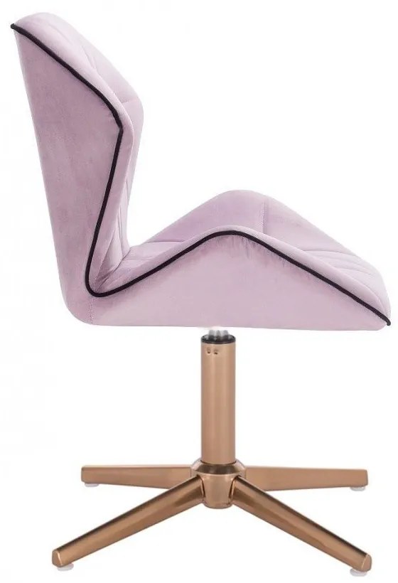 LuxuryForm DESIGN Stolička MILANO MAX VELUR na zlatom kríži - levanduľa