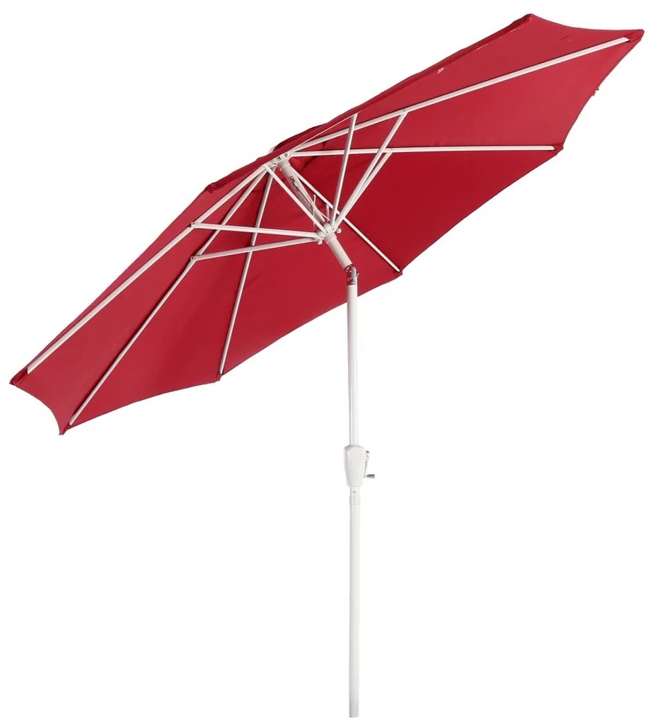 Slnečník N18 Ø 2,7m - polyester/hliník - červená