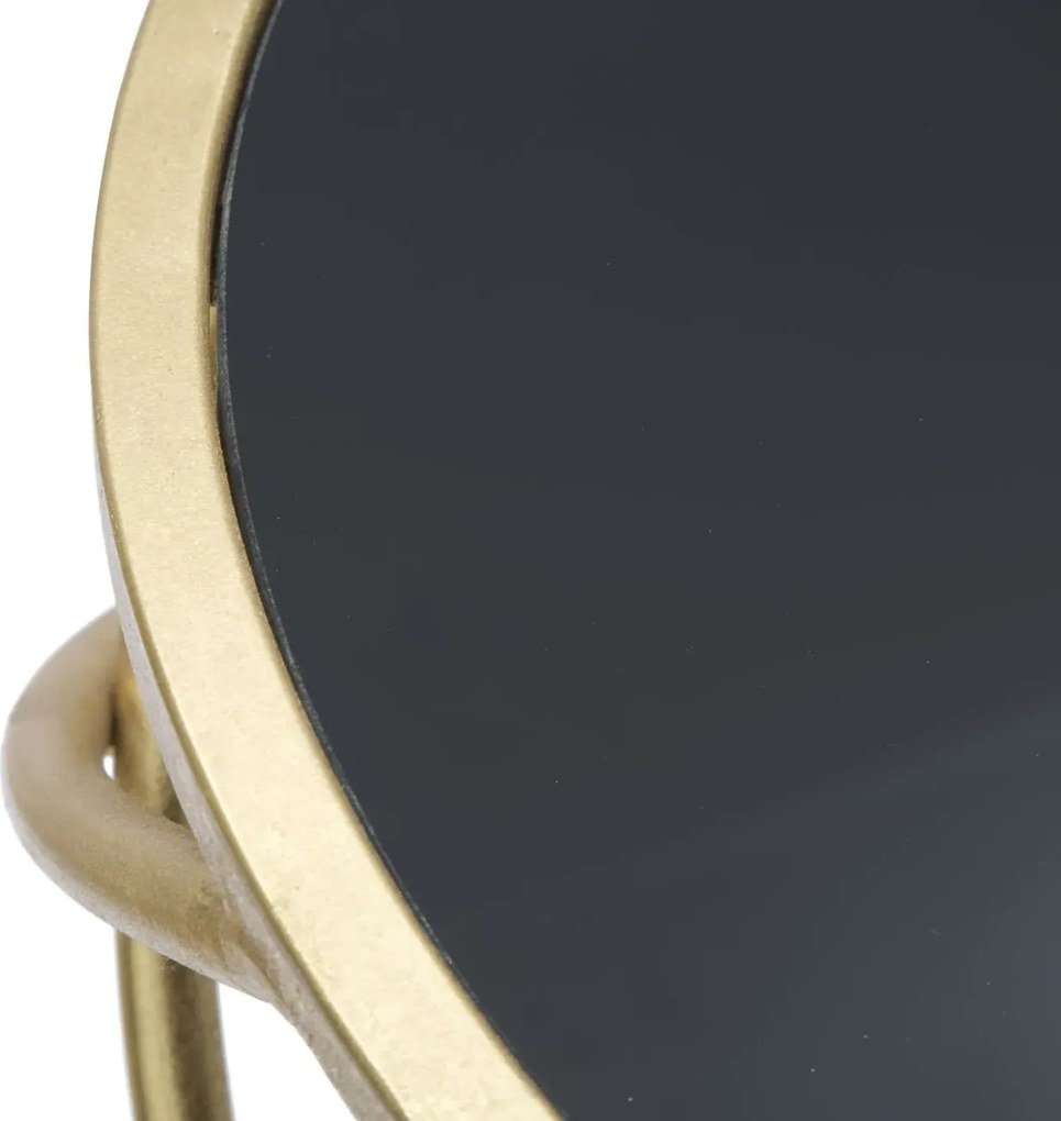 Príručný stolík Ring 40 cm čierno-zlatý