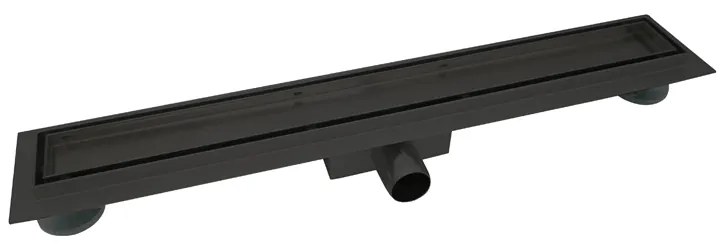 EURO Sprchový podlahový žľab čierny 70 cm - POD DLAŽBU M7004B
