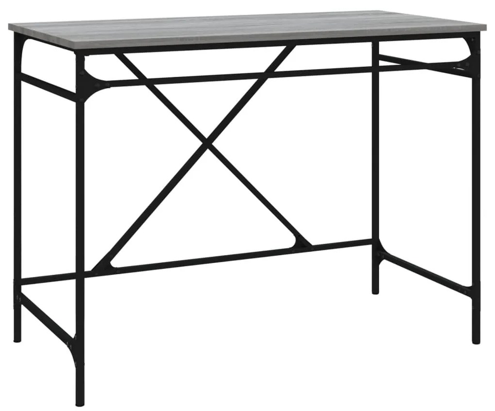 vidaXL Stôl sivý sonoma 100x50x75 cm spracované drevo a železo