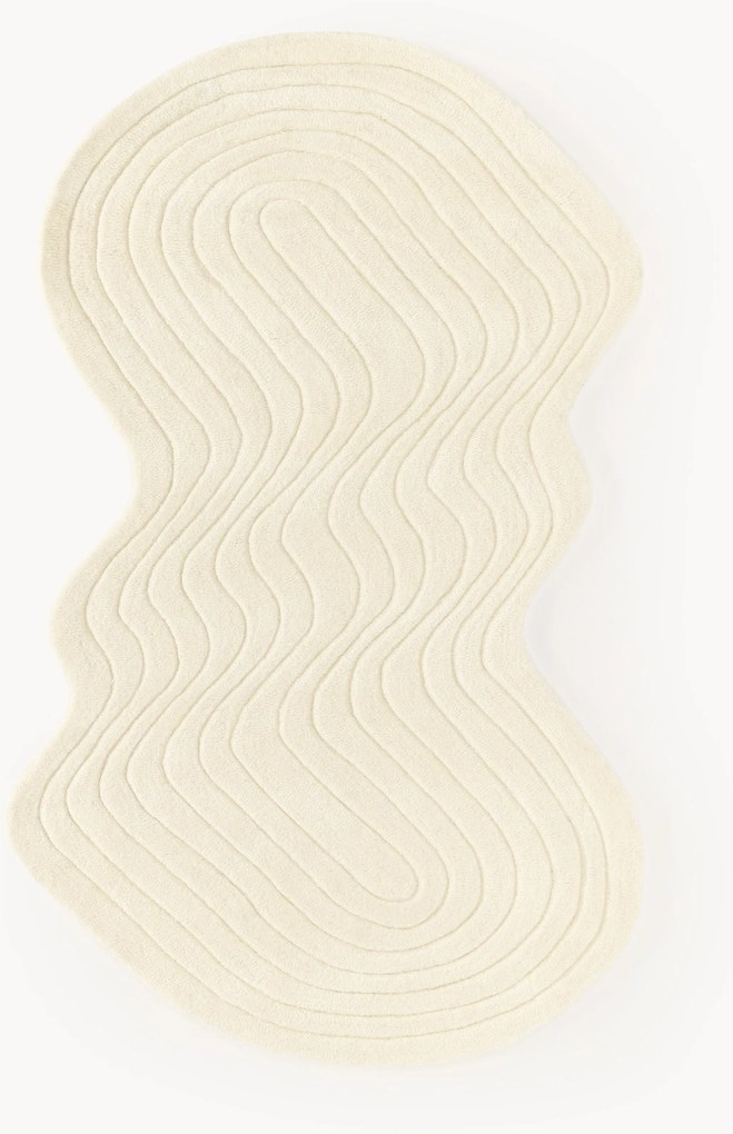 Ručne tuftovaný vlnený koberec v organickom tvare Aliza