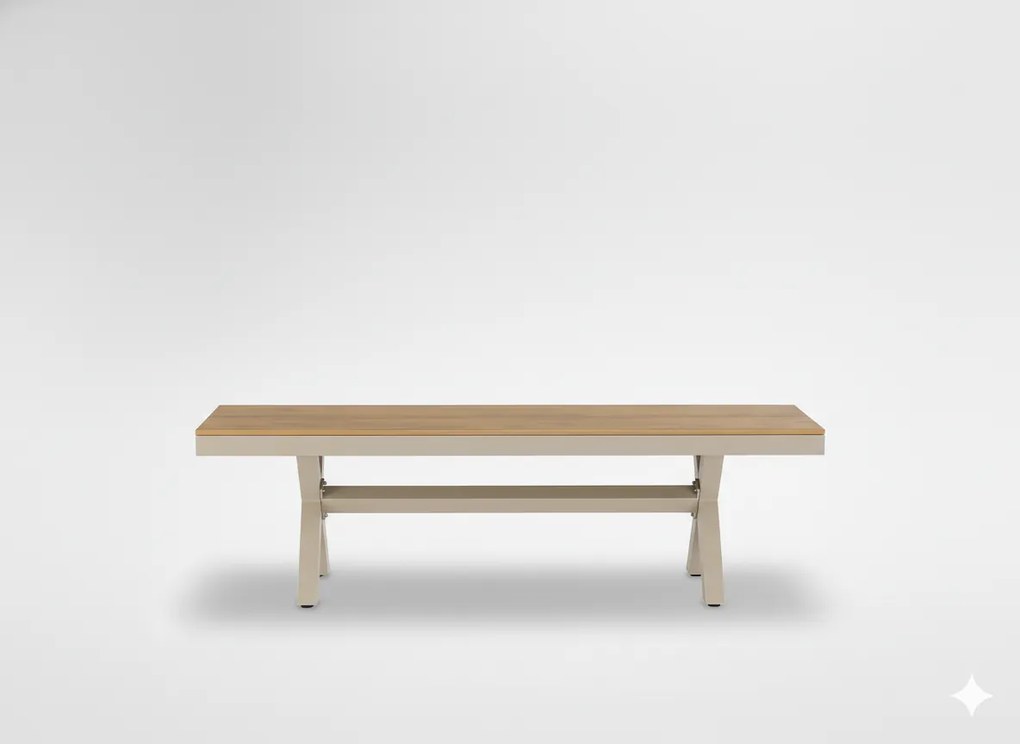 CH Béžová záhradná hliníková lavica Beno