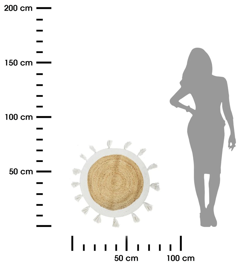 Koberec Tassa, (fi) 80 cm, béžová/biela