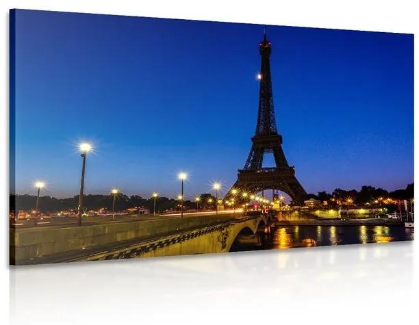 Obraz Eiffelova veža v noci - 120x80