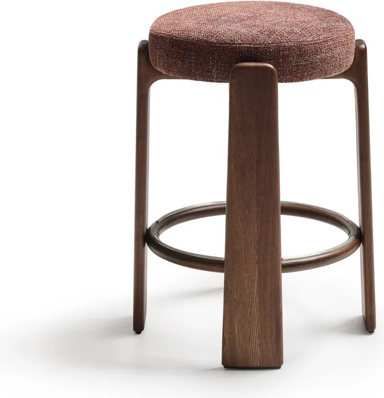 Hnedá/v tmavo prírodnej farbe barová stolička z jaseňového dreva (výška sedadla 65 cm) Granite – Kave Home