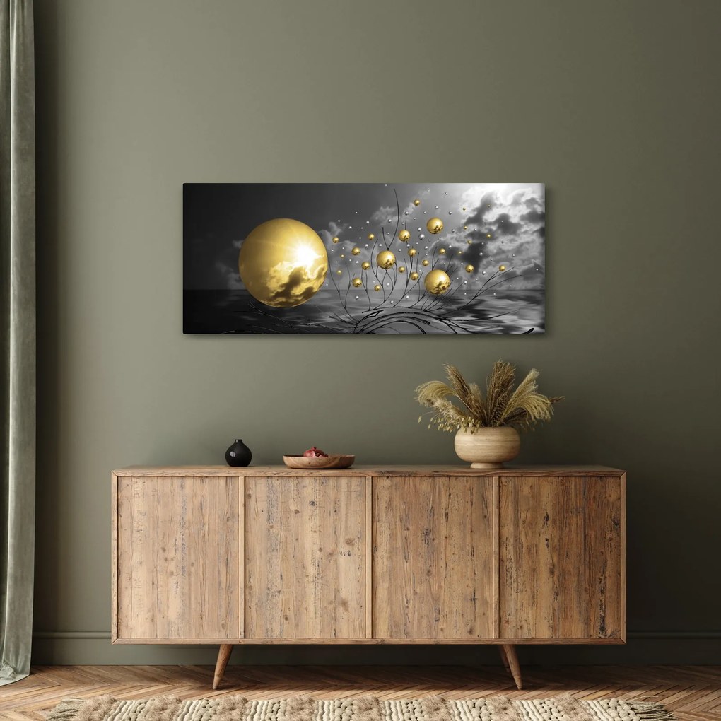 Obraz okrových gulí (120x50 cm)