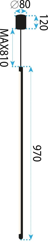 Toolight Toolight, LED stropné svietidlo 100cm 13W 4000K APP1413-C, čierna matná, OSW-00964