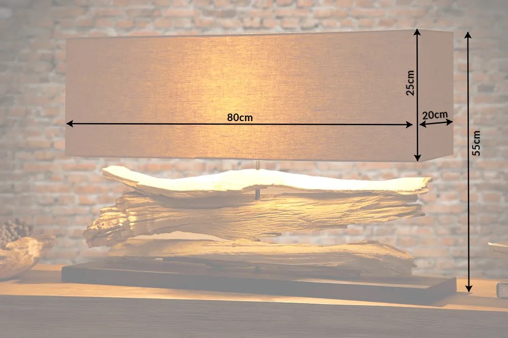 Stolná lampa z naplaveného dreva Riverine natural