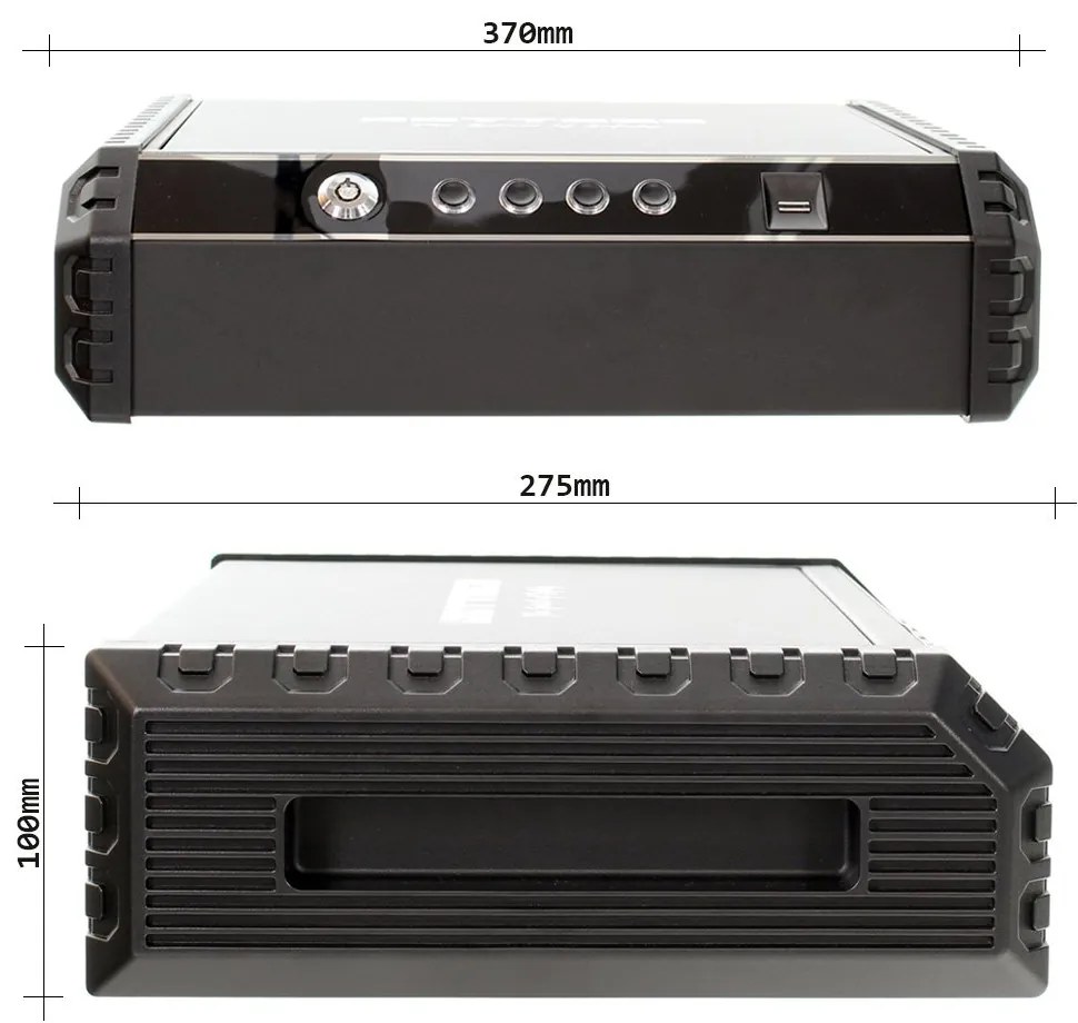 Bezpečnostná schránka na cennosti a zbrane GUNMASTER XL, 100 x 370 x 275 mm