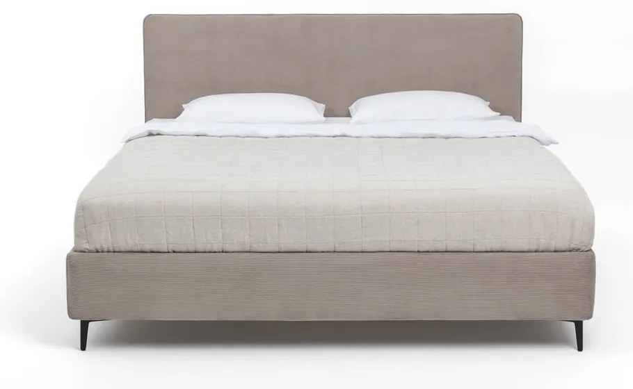 Čalúnená dvojlôžková posteľ taupe s matracom/s roštom 160x200 cm Noira Slim – Bonami Selection