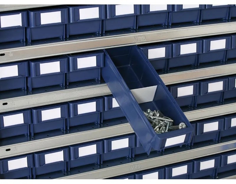 Regál s plastovými boxmi MAX - 1600 x 400 x 800 mm, 27x box E