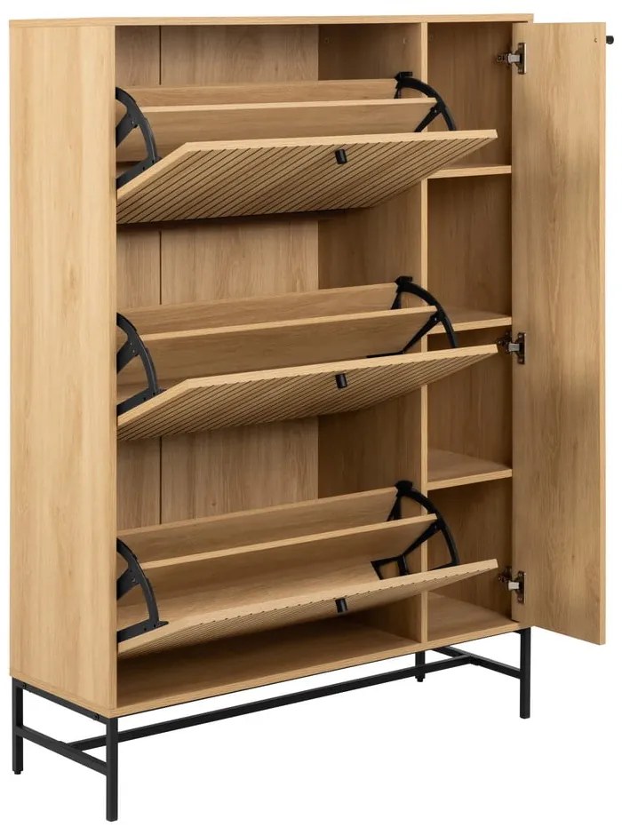 Výklopná skrinka na topánky v dekore duba v prírodnej farbe 99x140x35 cm Albany – Actona