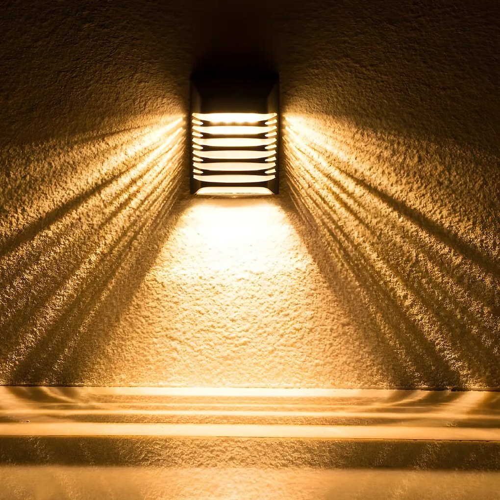 Exteriérové solárne nástenné LED svietidlo Strip, 1x LED 0,12w, čierna