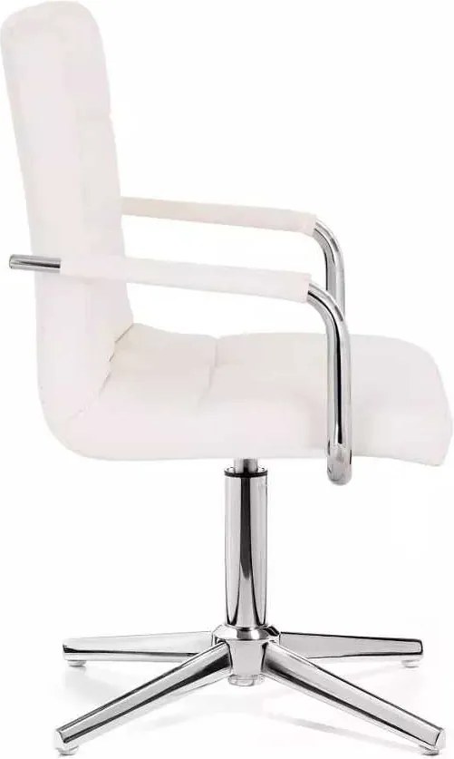 LuxuryForm DESIGN Otočná stolička VERONA na striebornom kríži - biela