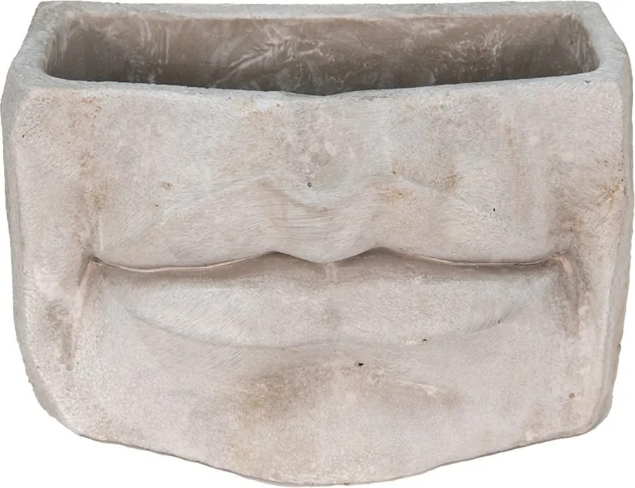 Usmievavý cementový kvetináč Mouth - 21*13*14 cm