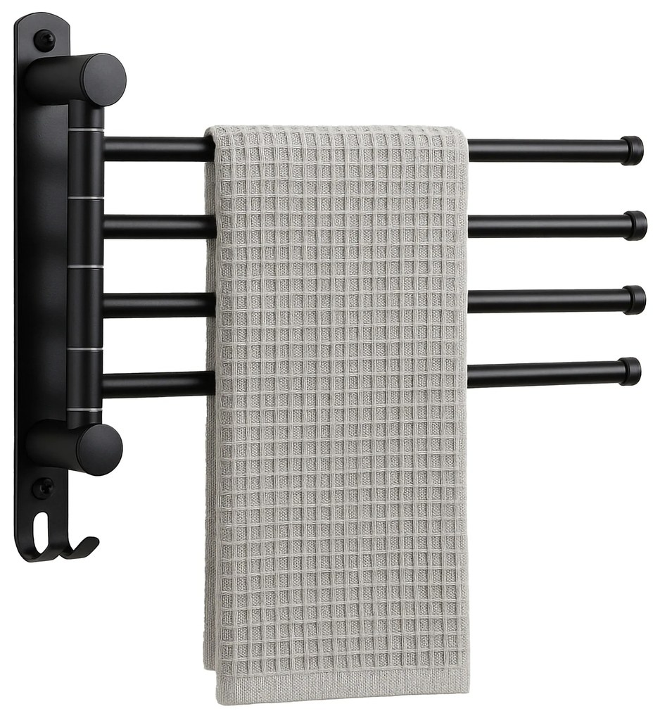 Koupelnový věšák na ručníky CETRI černý