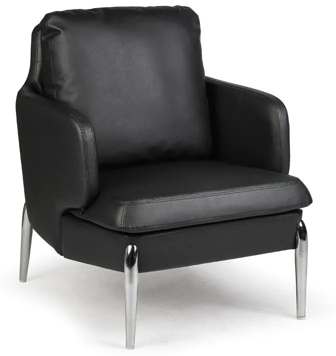 Kožené kreslo LUXOR, čierne