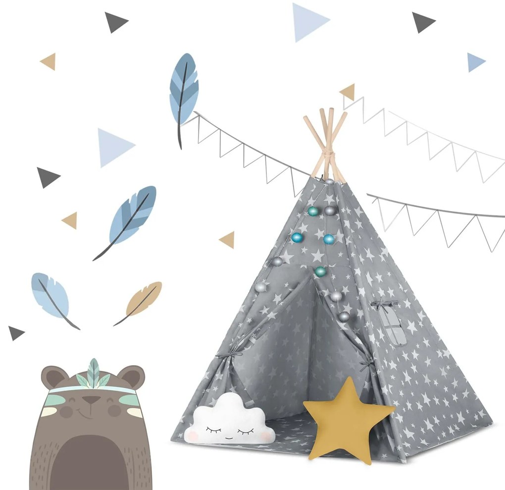 Detské típí so svetielkami Nukido 740120 - sivé