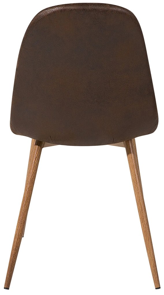 Sada 2 jedálenských stoličiek z umelej kože hnedá BRUCE Beliani