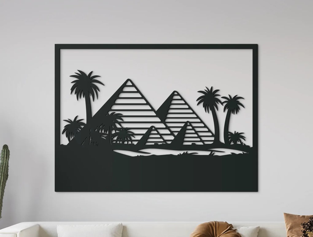 drevko Obraz Pyramídy v Gíze Rozmer obrazu: 47,5 x 65 cm, Farba dekorácie: Čierna