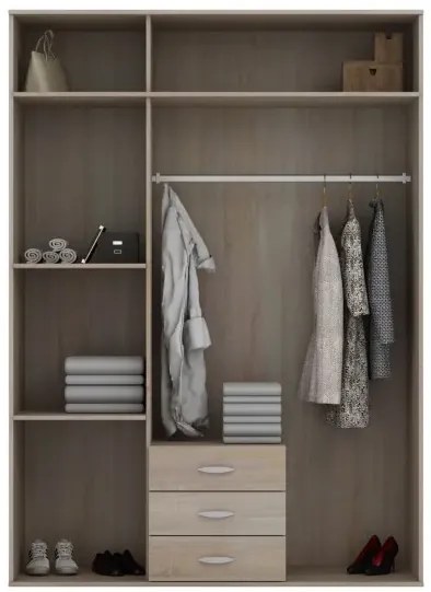 Šatníková skriňa Ozyrys 150 cm, biela