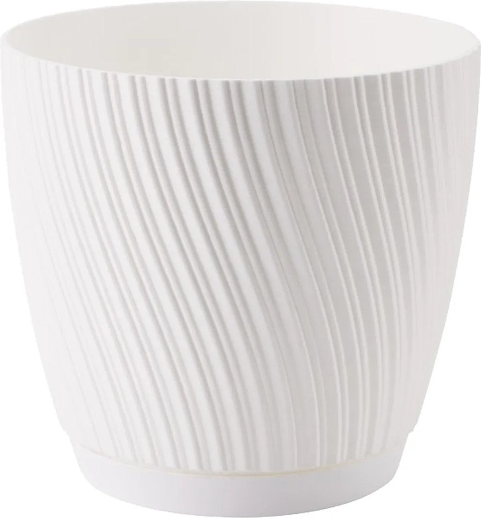 Kvetináč MIKA ECO RECYCLED s podstavcom 230 mm, biely*4490